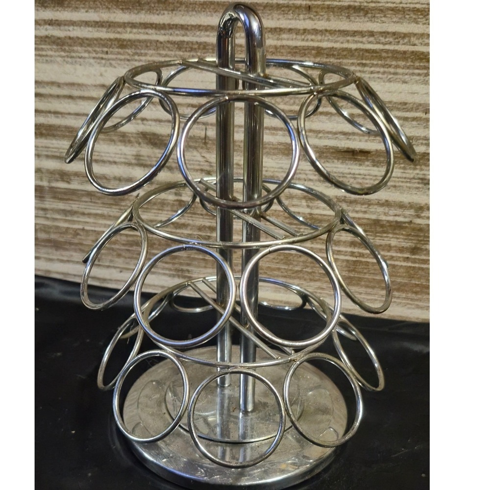 Chrome Rotating Coffee Pod Carousel Holder 3-Tier Kitchen Countertop Organizer